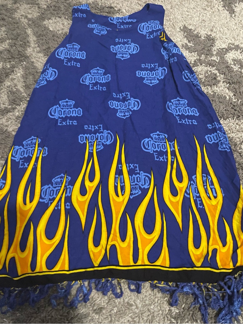 Corona Women's Blue Dress with Yellow Accents